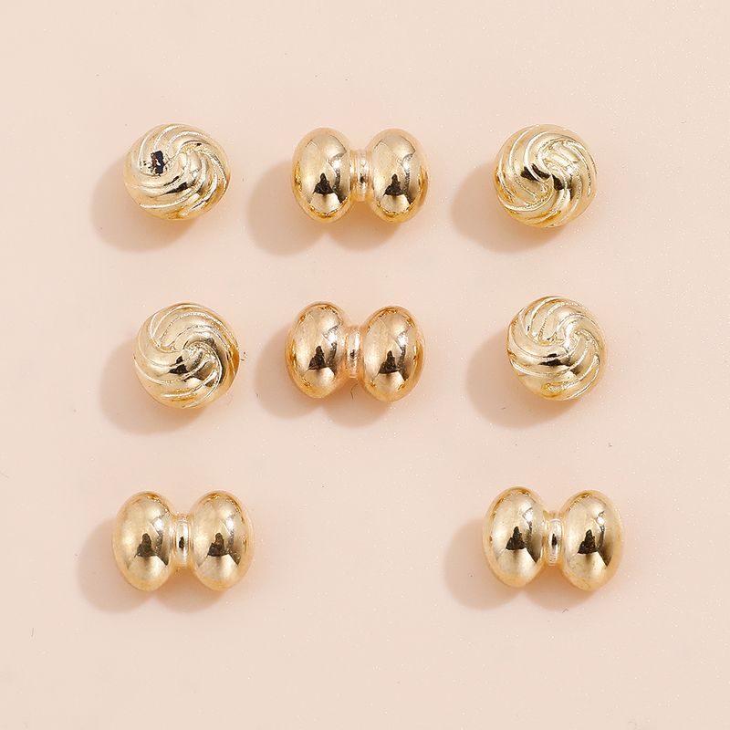 Simple Fashion Golden Stud Earrings Set