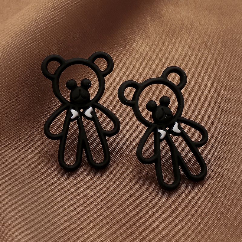 Boucles D&#39;oreilles En Alliage D&#39;ours Mignons Simples À La Mode Boucles D&#39;oreilles En Alliage D&#39;animaux De Dessin Animé De Mode Féminine