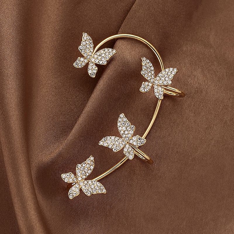 Fashion Rhinestone Butterfly Earrings Alloy Earrings Female