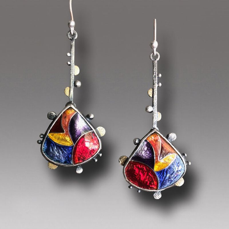 Fashion Crystal Enamel Earrings Bohemia Drop-shaped Sexy Earrings