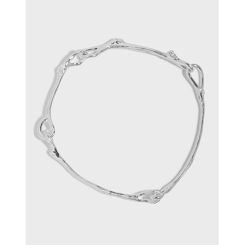 Simple Fashion Minimalist Twisted Branch S925 Sterling Silver Bracelet