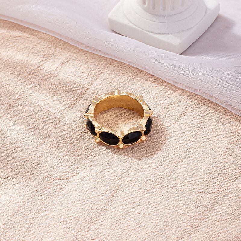 Korean Simple Fashion Gem Ring Design Sense Inlaid Zircon Ring Female