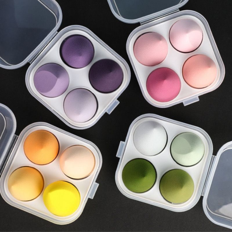 Eierkarton Puderquasten Schönheit Eierbonbons Farbe Box Set