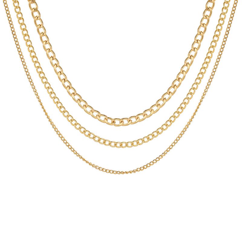 New Creative Simple Jewelry Metal Chain Three-layer Necklace