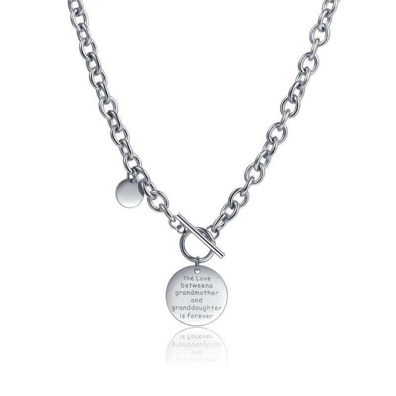 Fashion English Alphabet Heart Necklace Titanium Steel Clavicle Chain Necklace