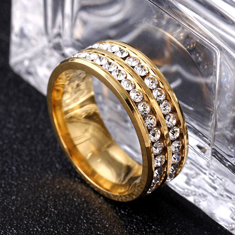أزياء التيتانيوم الصلب حجر الراين هيبوالرجينيك خاتم مجوهرات بالجملة