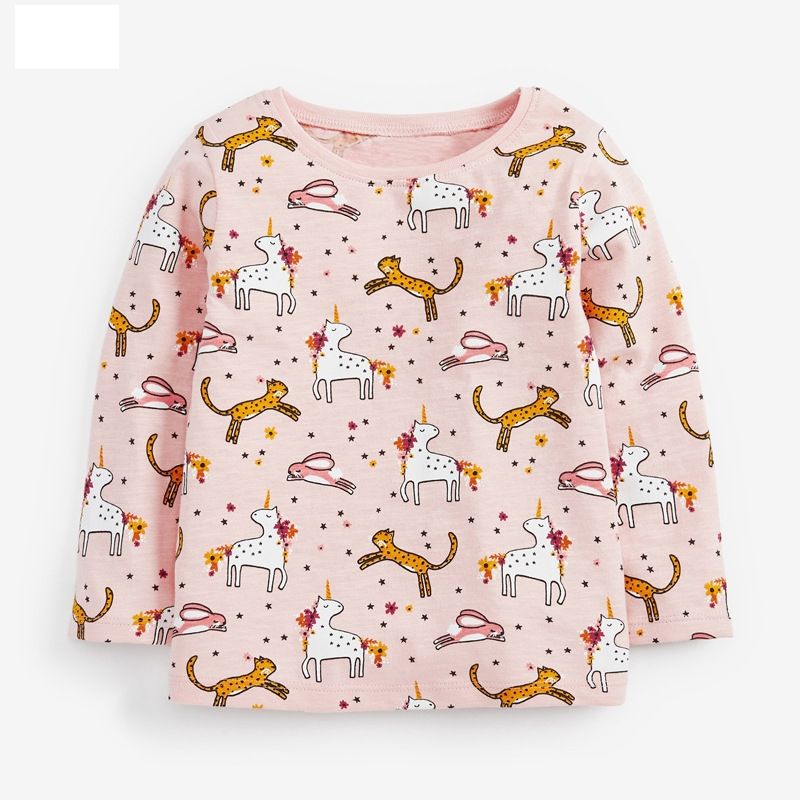 Children's T-shirt New Children's Clothing Girls T-shirt Cartoon Round Neck Long-sleeved Children's T-shirt