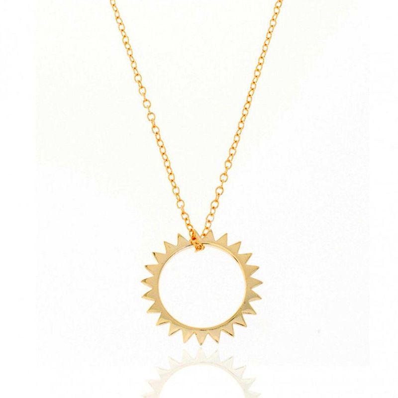 Fashion S925 Silver Sun Copper Pendant Necklace