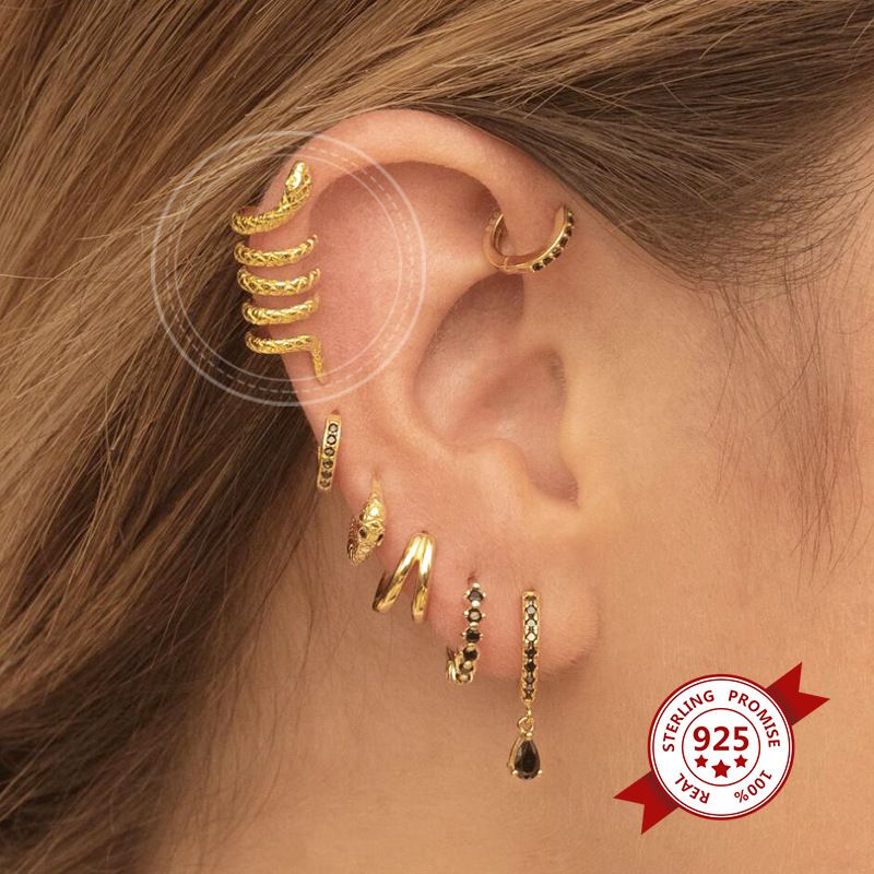 Ear Clip Personality Creative Simple Multi-layer Snake-shaped Copper Earring