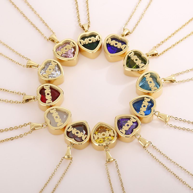 Stainless Steel Titanium Steel 18K Gold Plated Fashion Plating Heart Necklace