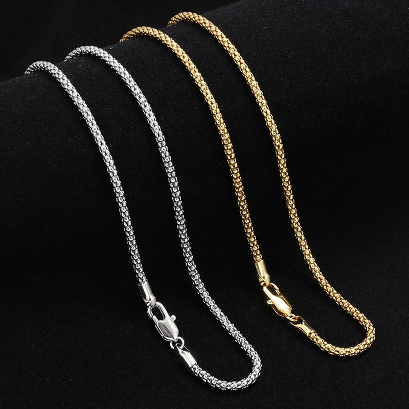 Corn Kernel Chain Copper Plated Color-preserving Chain Necklace Jewelry Accessories Pearl Chain