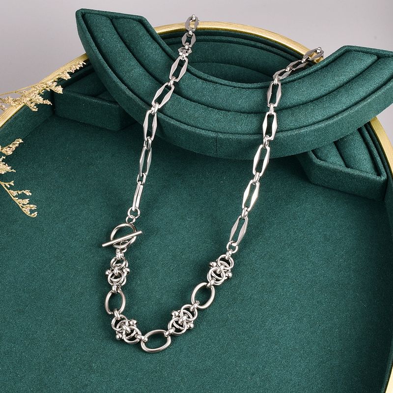 Wholesale Titanium Steel Long Necklace Personality Ot Buckle Design Medium And Long Chain