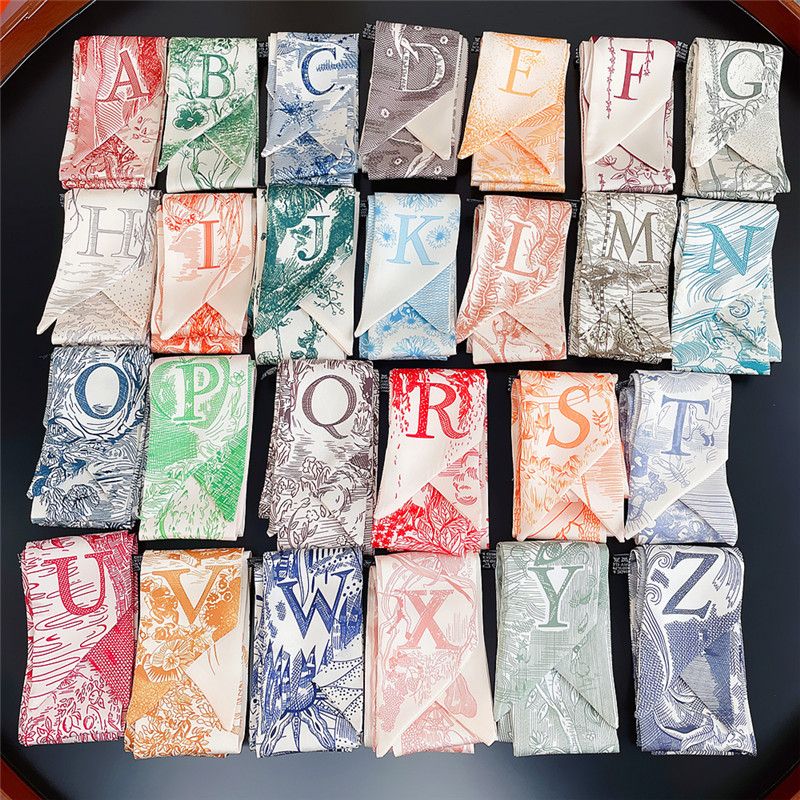New Tarot Brand Silk Scarf 26 Letters Graffiti Hand-painted Printing Scarf