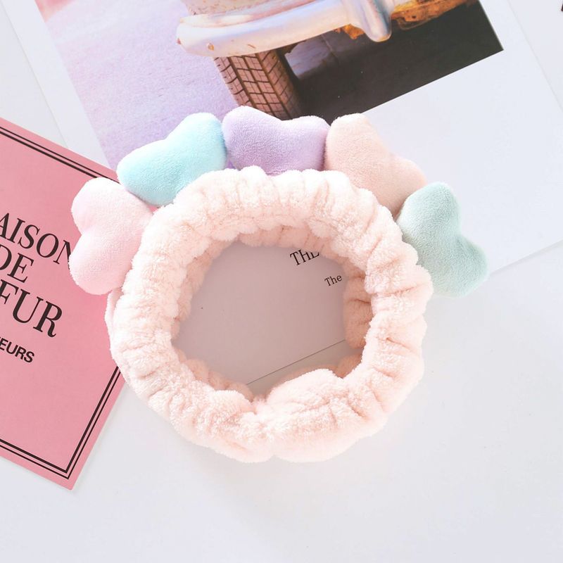 Cute Color Heart Plush Hairband Wholesale