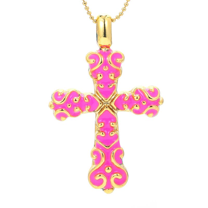 Dripping Oil Cross Female Simple Pendant Clavicle Chain Necklace Wholesale