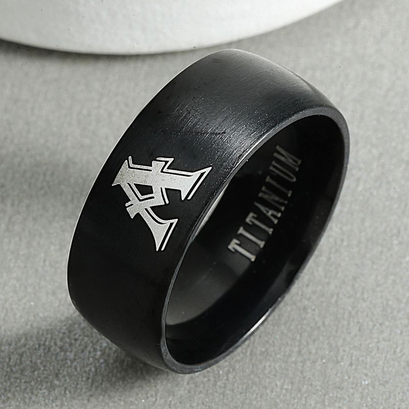 316 Titanium Steel Ring Men's Three-dimensional Letter A Ring