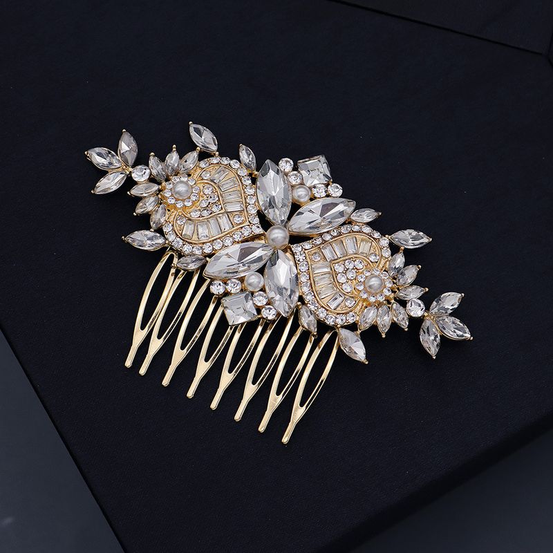 Perlen Strass Steine Einfache Retro-stil Haarkamm Braut Kämmen Haar Accessoires