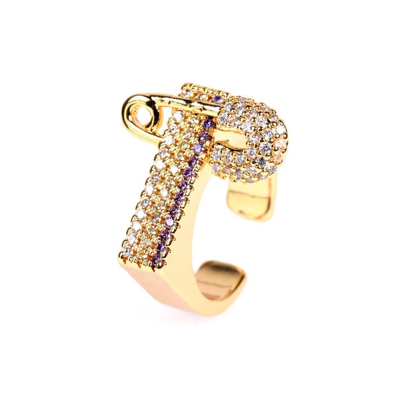 New Diamond Three-color Pin Fashion Open Ring