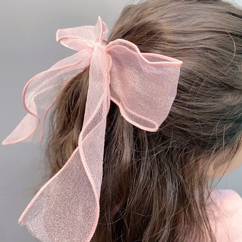 C012 Lightweight Mesh Bow Streamer Hair Tie Sweet Fairy Silk Yarn Elegant Rubber Band Korean Hair Accessories Super Fairy