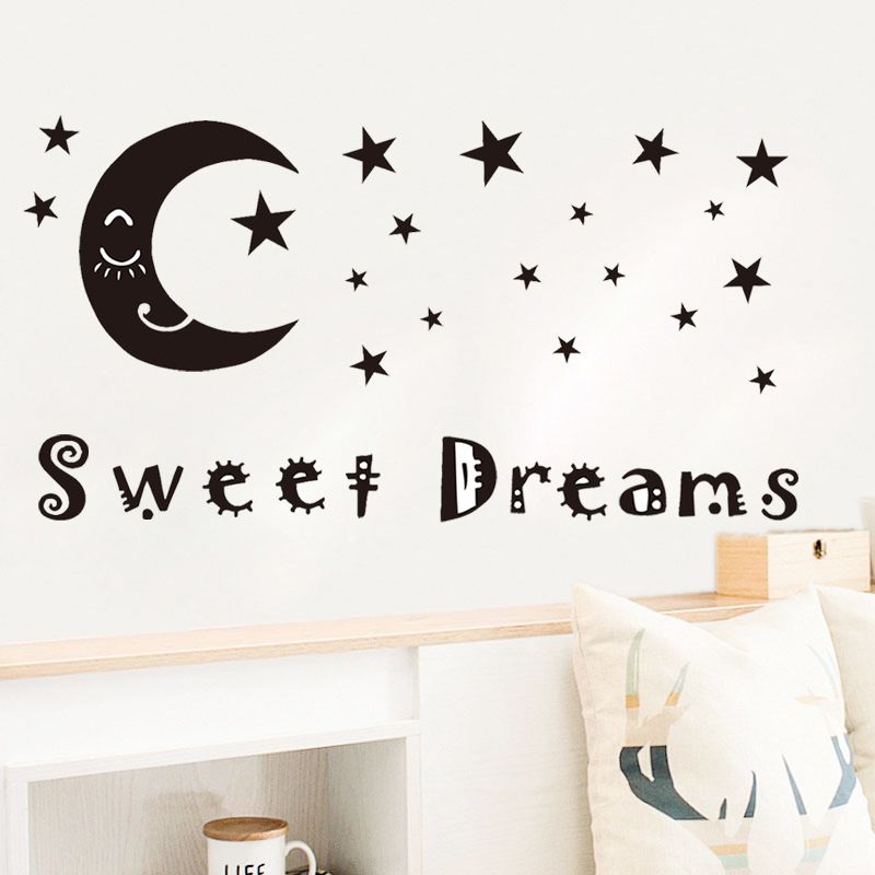 Creative  English Proverbs Star Moon Wall Stickers