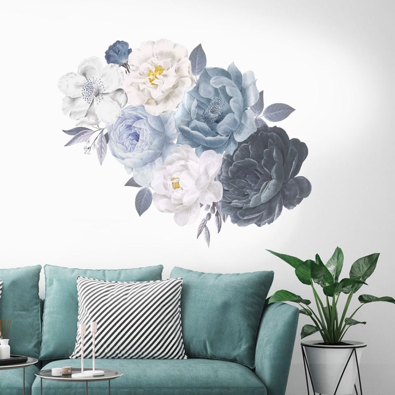 Mode Nouvelle Aquarelle Stickers Muraux De Fleurs Riches