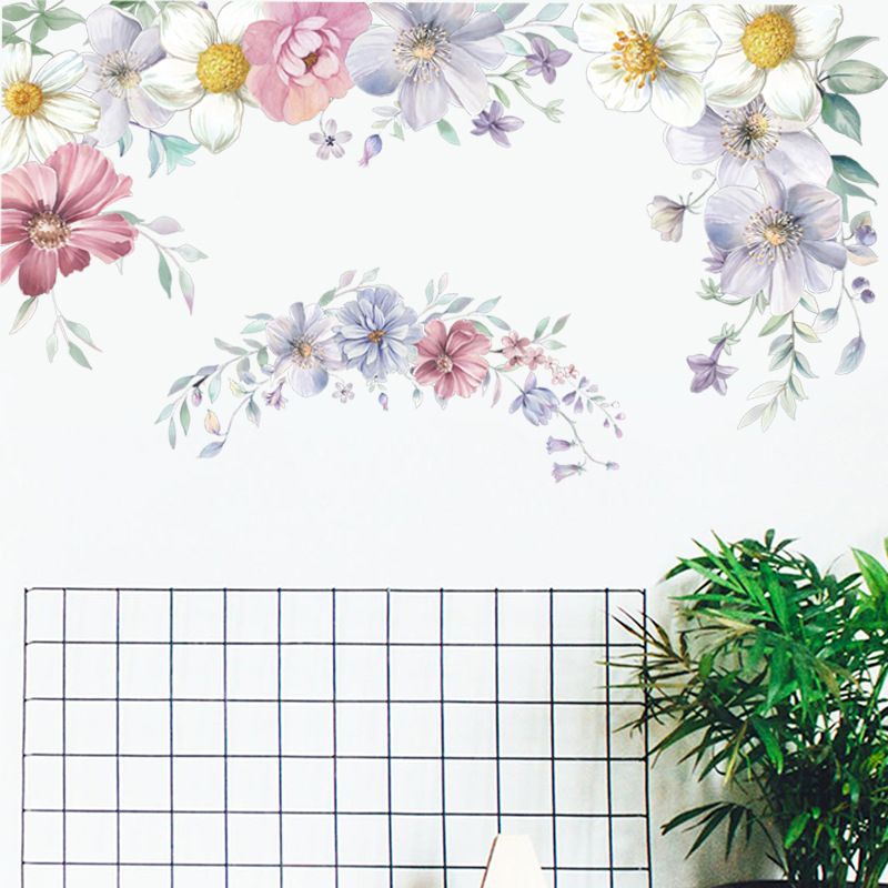 Fashion Simple Watercolor Effect Flower Wall Sticker