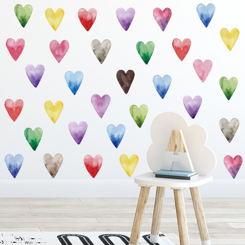 Nouveaux Autocollants Muraux Créatifs D&#39;amour Aquarelle