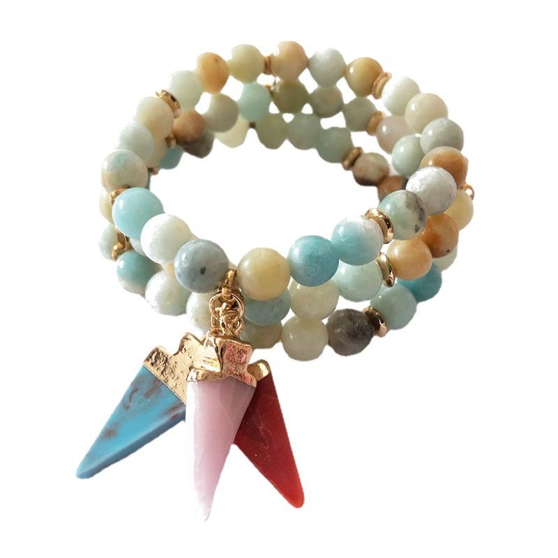 Colored Stone Bead Multilayer Bracelet