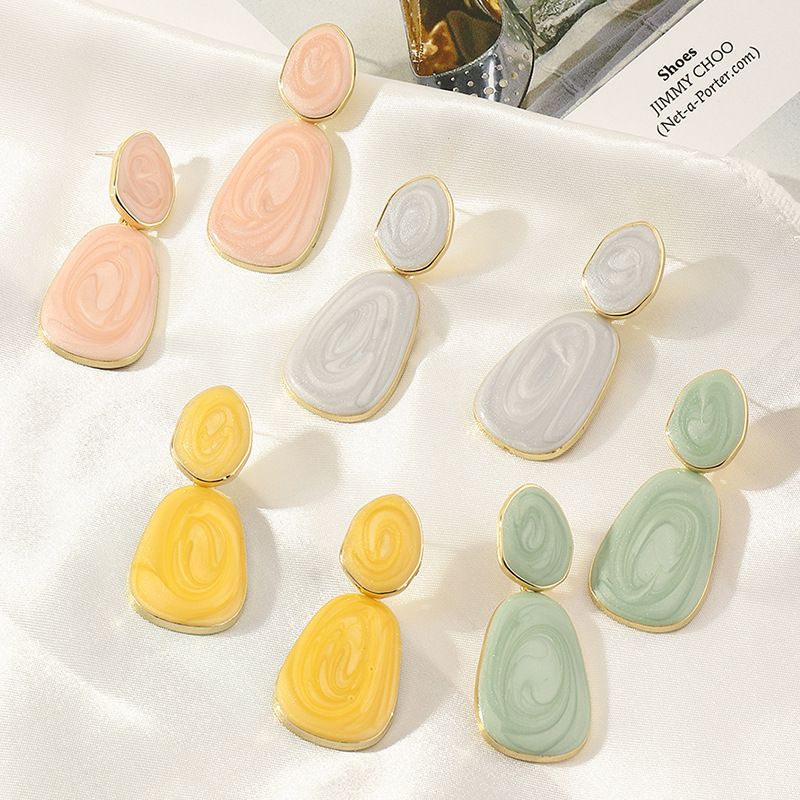 Fashion Oval Candy Color Earrings