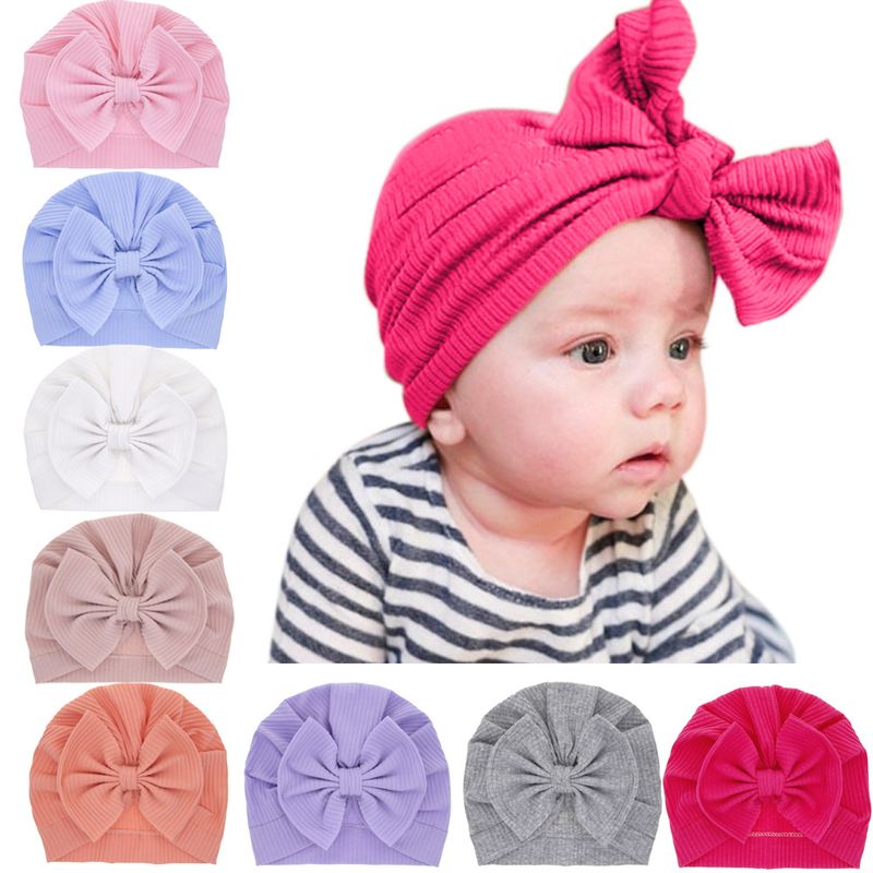 Children's Simple Cotton Bowknot Hat