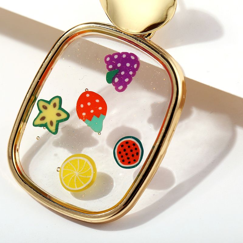Creative Retro Fruit Geometric Earrings