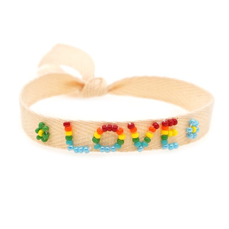 Simple Bohemian Ribbon Rainbow Love Letter Bracelet