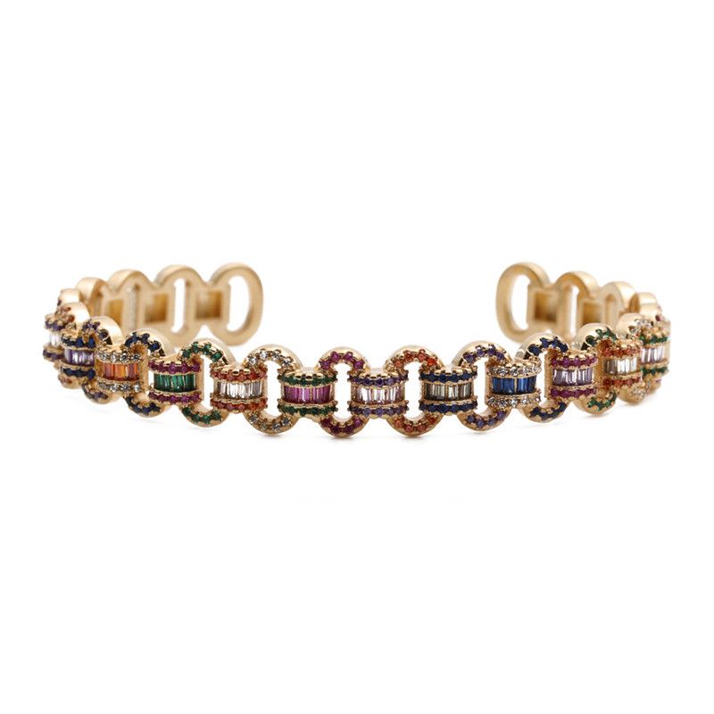 Simple Micro-inlaid Copper Micro-inlaid Zircon Adjustable Bracelet