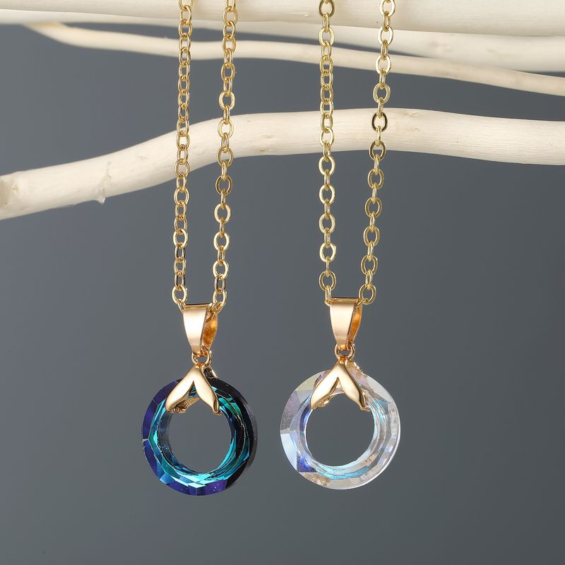 Nouveau Collier De Résine Imitation Cristal Rond Couleur Mode