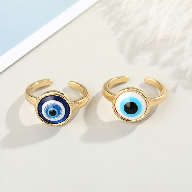 Resin Simple Blue Eye Ring