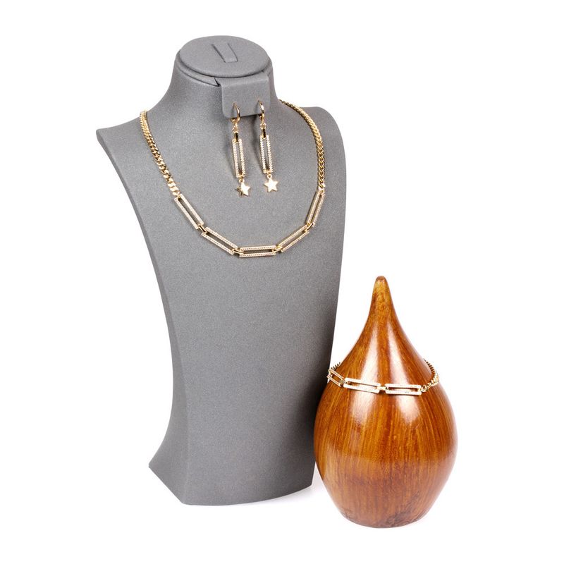 Neue Mode Einfache Diamond Thick Chain Halskette Set