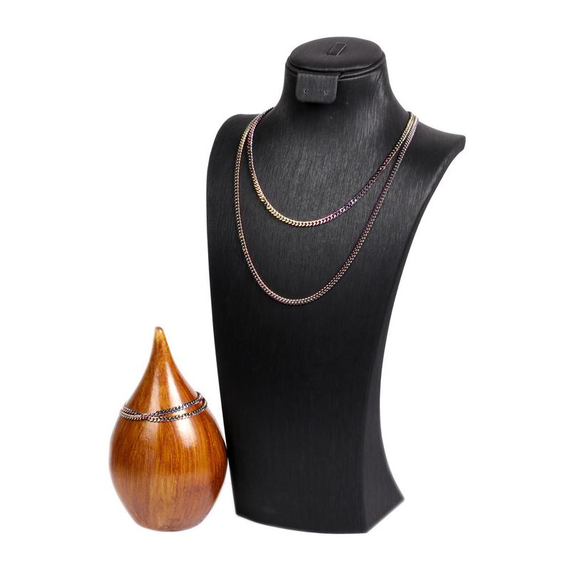 Fashion Double-layer Cuban Chain Necklace Earrings Set