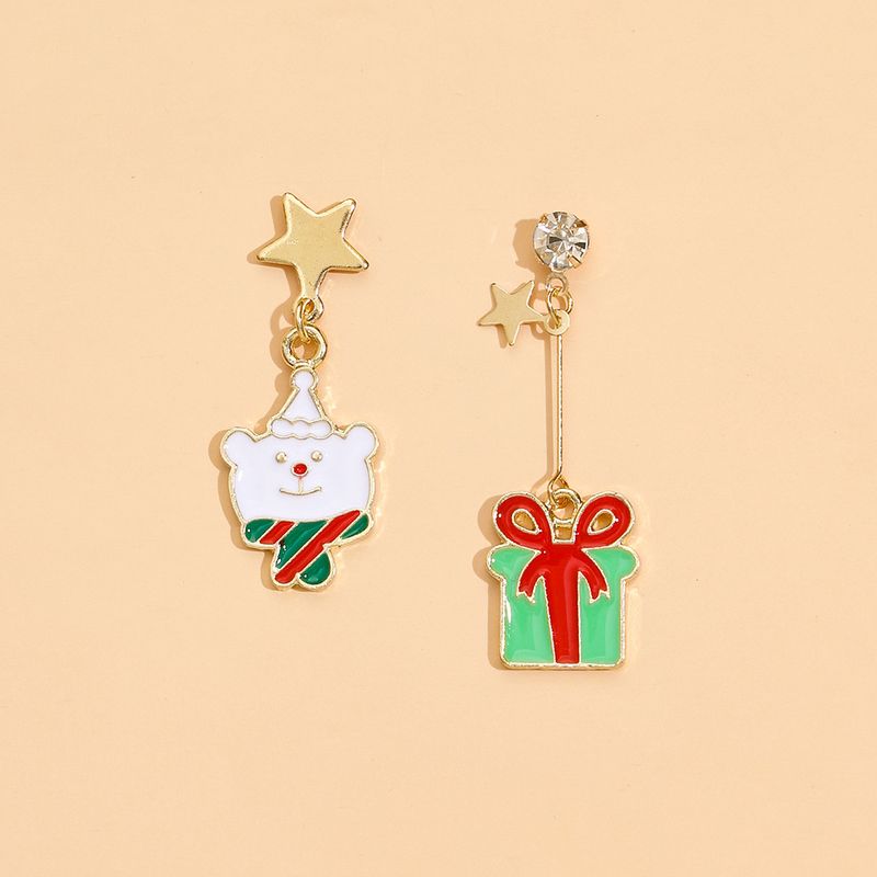 Christmas Star Ear Pins Asymmetric Tassel Earrings