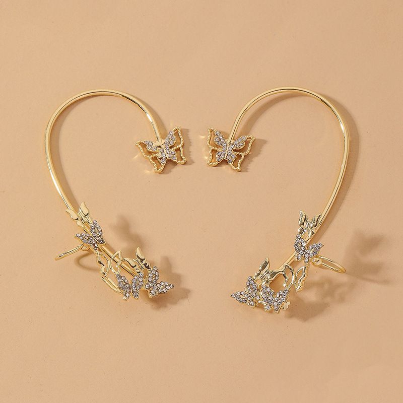 Diamond-studded Butterfly Ear Clip