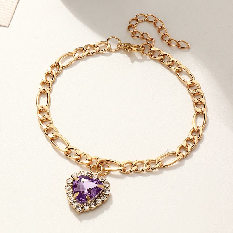 Bracelet En Zircon D&#39;amour De Diamant De Mode Simple