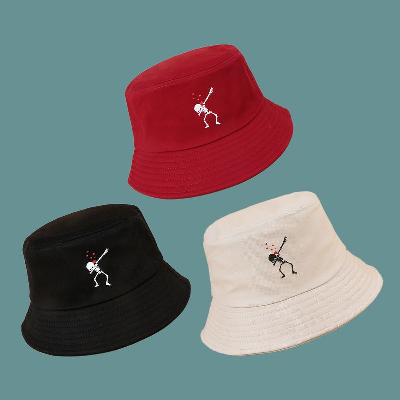 New Fashion Red Sunshade Love Skull Fisherman Hat