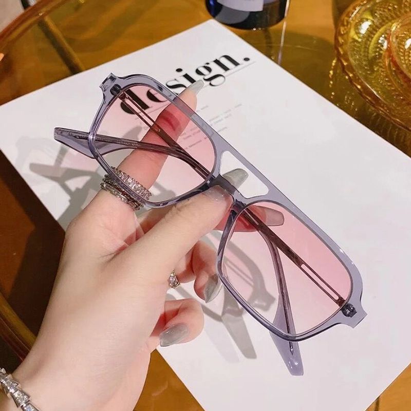 Fashion Simple Double Beam Hollow Sunglasses