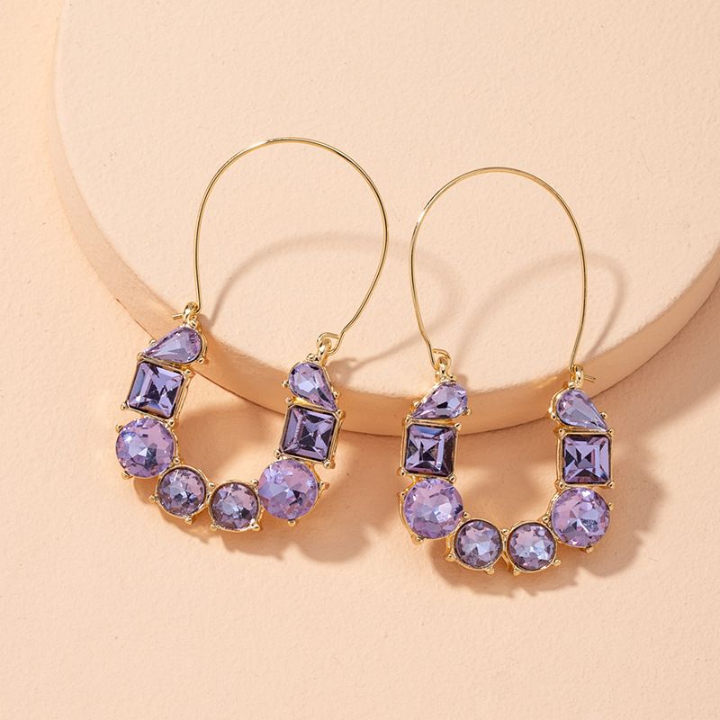 Retro Purple Diamond Earrings