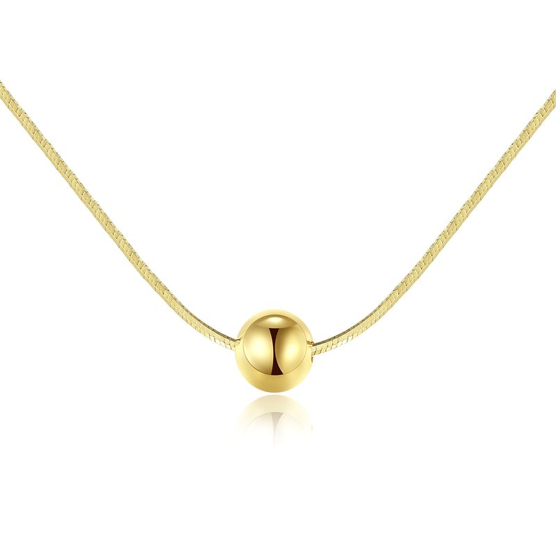 S925 Silver Gold Ball Titanium Steel Necklace