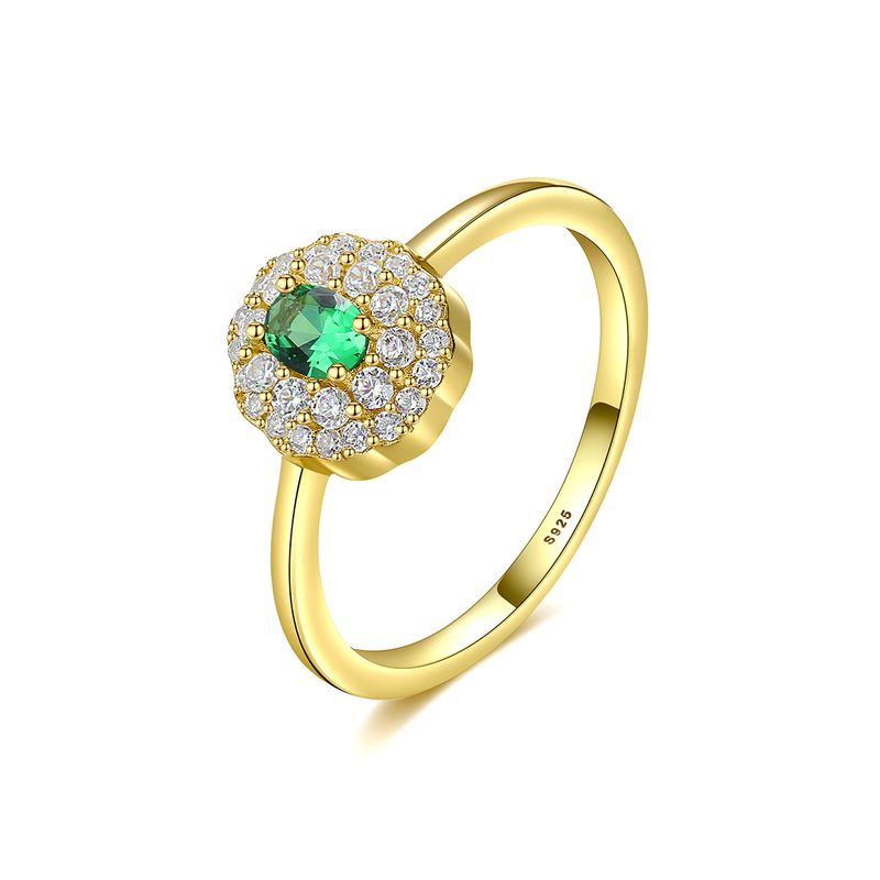 S925 Silver Fashion Artificial Emerald Ring