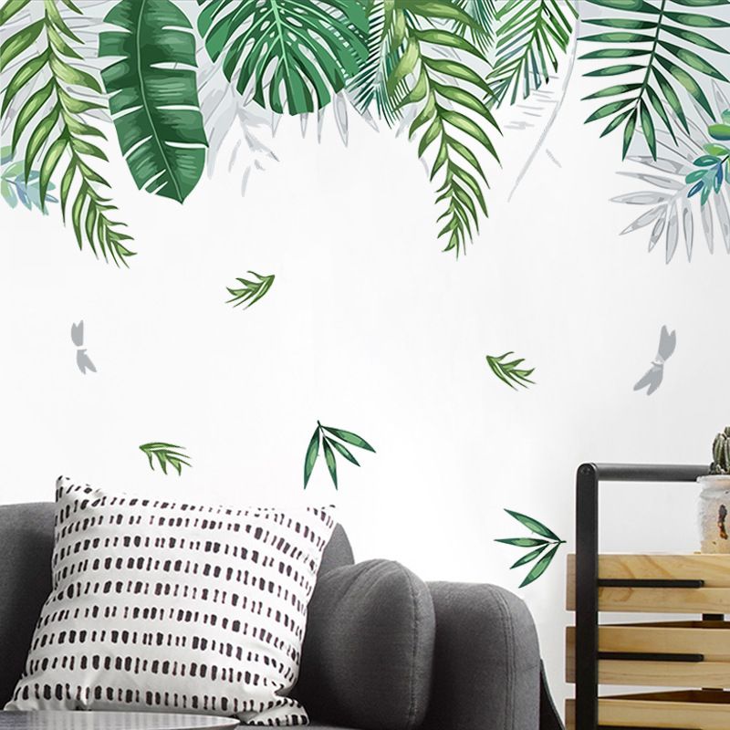 New Tropical Green Leaf Wall Stickers