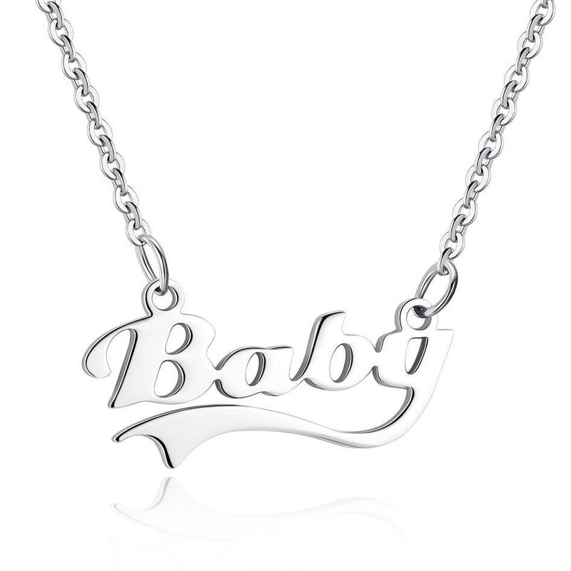 Fashion New Stainless Steel Letter Necklace