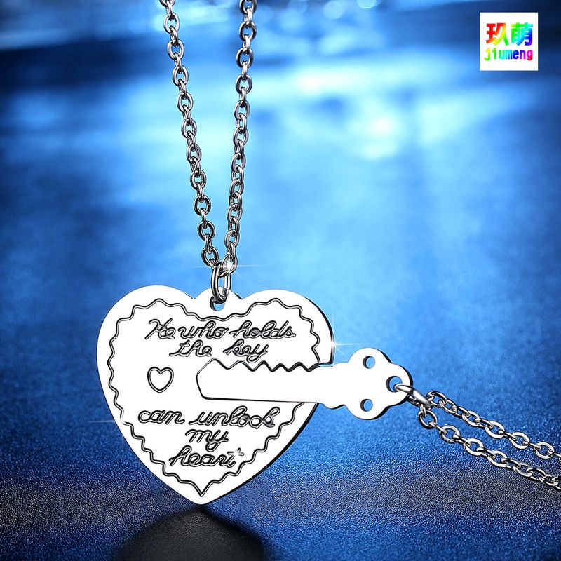 New Stainless Steel Heart Lock Necklace