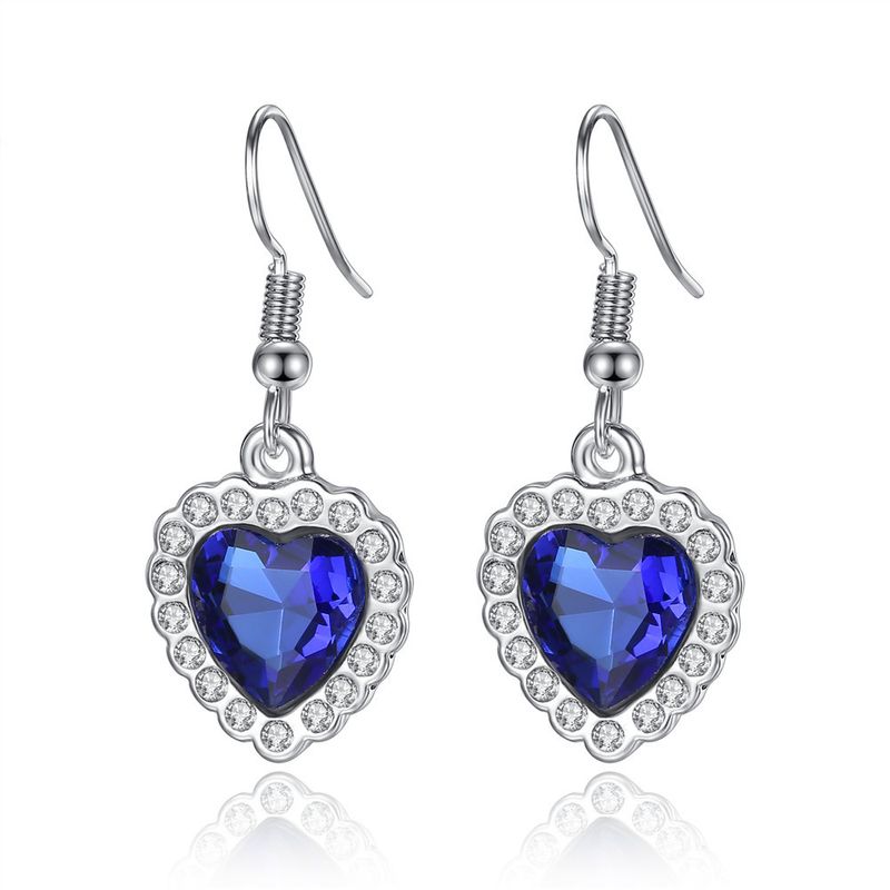 Boucles D&#39;oreilles En Cristal De Coeur Océan