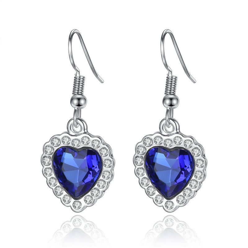 Ocean Heart Crystal Earrings